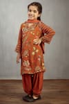 Buy Torani Orange Chanderi, Cotton, Silk Embroidery Printed Kurta Set at Aza Fashions Buy_Torani_Orange Chanderi, Cotton, Silk Embroidery Printed Kurta Set _at_Aza_Fashions