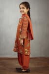 Torani Orange Chanderi, Cotton, Silk Embroidery Printed Kurta Set Online at Aza Fashions Torani_Orange Chanderi, Cotton, Silk Embroidery Printed Kurta Set _Online_at_Aza_Fashions
