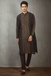 Buy_Torani_Black Chanderi Kurta_at_Aza_Fashions