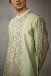 Torani_Green Cotton Silk Chanderi Kurta Set_Online_at_Aza_Fashions