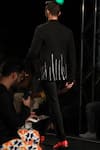 Shop_Manoviraj Khosla_Black Cotton Blend Embellished Single Breasted Blazer_at_Aza_Fashions