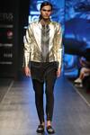 Buy_Manoviraj Khosla_Gold Leather Embellished Jacket_at_Aza_Fashions