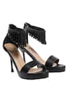Buy_Nidhi Bhandari_Black Beads Stilettos With Ankle Strap _at_Aza_Fashions