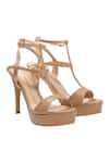 Buy_Nidhi Bhandari_Beige Stilettos With Ankle Strap _at_Aza_Fashions