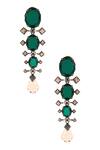 Shop_Confluence_Silver Plated Swarovski Crystals Tarun Tahiliani Long Earrings_at_Aza_Fashions