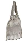 Lovetobag_Silver Japanese Micro Bead Firante Potli With Handle _Online_at_Aza_Fashions