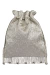 Buy_Lovetobag_Silver Japanese Micro Bead Firante Potli With Handle _Online_at_Aza_Fashions