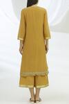 Shop_Amrita Artisanal Clothing_Yellow Cotton Silk Kurta Palazzo Set_at_Aza_Fashions