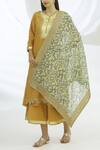 Amrita Artisanal Clothing_Yellow Cotton Silk Kurta Palazzo Set_Online_at_Aza_Fashions