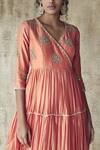 Buy_Himani & Anjali Shah_Coral Chanderi Silk Anarkali With Dupatta_Online_at_Aza_Fashions