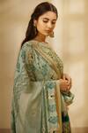 Shyam Narayan Prasad_Green Silk, Georgette Round Anarkali Set _Online_at_Aza_Fashions