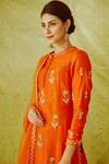 Buy_Shyam Narayan Prasad_Orange Silk Kurta Lehenga Set _Online_at_Aza_Fashions