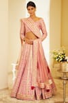 Shyam Narayan Prasad_Pink Raw Silk Round Lehenga Set _Online_at_Aza_Fashions