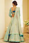 Shop_Shyam Narayan Prasad_Blue Raw Silk Round Lehenga Set _at_Aza_Fashions