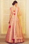 Shop_Shyam Narayan Prasad_Pink Raw Silk Round Lehenga Set _at_Aza_Fashions