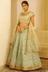 Buy Shyam Narayan Prasad Green Chanderi Lehenga Set at Aza Fashions Buy_Shyam Narayan Prasad_Green Chanderi Lehenga Set _at_Aza_Fashions