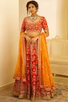 Buy_Shyam Narayan Prasad_Red Raw Silk Lehenga Set _at_Aza_Fashions