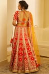 Shop_Shyam Narayan Prasad_Red Raw Silk Lehenga Set _at_Aza_Fashions