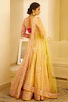 Shop_Shyam Narayan Prasad_Multi Color Raw Silk Gota And Thread Round Bridal Lehenga Set _at_Aza_Fashions