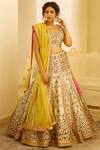 Buy_Shyam Narayan Prasad_Green Silk Embellished Lehenga Set _at_Aza_Fashions