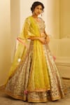 Shyam Narayan Prasad_Green Silk Embellished Lehenga Set _Online_at_Aza_Fashions