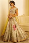 Buy_Shyam Narayan Prasad_Green Silk Embellished Lehenga Set _Online_at_Aza_Fashions