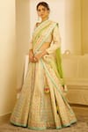 Buy_Shyam Narayan Prasad_Multi Color Raw Silk Gota Patti Round Lehenga Set _at_Aza_Fashions