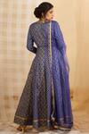 Shop_Shyam Narayan Prasad_Blue Chanderi Brocade Anarkali Set_at_Aza_Fashions