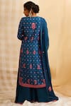 Shop_Shyam Narayan Prasad_Blue Silk Embroidered Kurta Set _at_Aza_Fashions