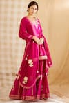 Shyam Narayan Prasad_Pink Chanderi Round Kurta Lehenga Set _Online_at_Aza_Fashions