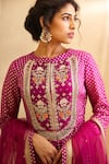 Shop_Shyam Narayan Prasad_Pink Silk Chanderi Brocade Round Anarkali Set _Online_at_Aza_Fashions