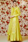 Buy_Shyam Narayan Prasad_Yellow Silk Embroidered Kurta Lehenga Set _Online_at_Aza_Fashions