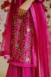 Shop_Shyam Narayan Prasad_Pink Silk Round Embroidered Kurta Lehenga Set _Online_at_Aza_Fashions