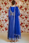 Shop_Shyam Narayan Prasad_Blue Silk Chanderi Brocade Round Anarkali Set For Women_at_Aza_Fashions