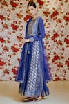Shyam Narayan Prasad_Blue Silk Chanderi Anarkali Set_Online_at_Aza_Fashions