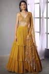 Shloka Khialani_Yellow Embroidered Lehenga Set_Online_at_Aza_Fashions