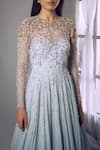 Shloka Khialani_Blue Georgette Embellished Gown_Online_at_Aza_Fashions