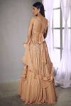 Shop_Shloka Khialani_Beige Georgette Embroidered Gown With Dupatta_at_Aza_Fashions