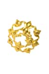 Ornamaas_Gold Plated Lotus Carved Adjustable Ring _Online_at_Aza_Fashions