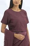 Buy_Shagun Manchanda_Purple Chanderi Silk Round Blouse _Online_at_Aza_Fashions