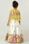 Shop_Neha Gursahani_Yellow Embroidered Lehenga Set For Girls_at_Aza_Fashions