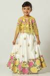 Buy_Neha Gursahani_Yellow Embroidered Lehenga Set For Girls_at_Aza_Fashions
