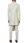 Shop_Qbik_Off White Silk Sherwani Set_at_Aza_Fashions