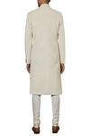 Shop_Qbik_Off White Velvet Quilted Sherwani Set_at_Aza_Fashions