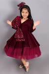 Buy_Janyas Closet_Maroon Velvet Gown With Hair Clip _at_Aza_Fashions