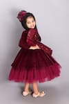 Buy_Janyas Closet_Maroon Velvet Gown With Hair Clip _Online_at_Aza_Fashions