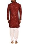 Shop_Arihant Rai Sinha_Maroon Dupion Silk Embroidered Butti Kurta Set _at_Aza_Fashions