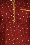 Arihant Rai Sinha_Maroon Dupion Silk Embroidered Butti Kurta Set _at_Aza_Fashions