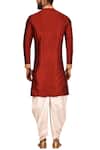 Shop_Arihant Rai Sinha_White Dupion Silk Bandhgala Dhoti Pant Set_at_Aza_Fashions