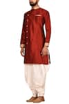 Buy_Arihant Rai Sinha_White Dupion Silk Bandhgala Dhoti Pant Set_Online_at_Aza_Fashions